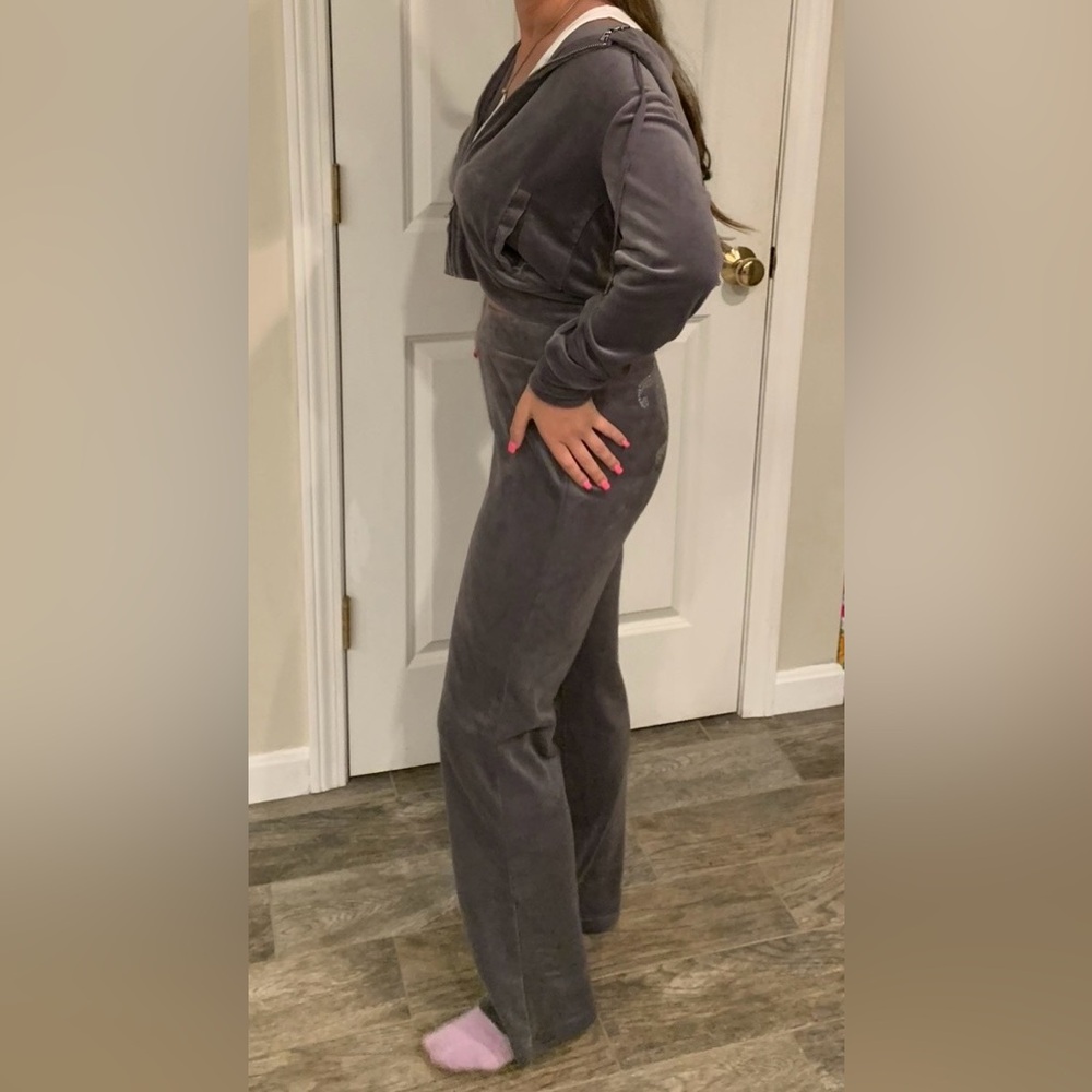 Fabulous Juicy Couture Gray Velour Tracksuit Size S - Picture 8 of 10